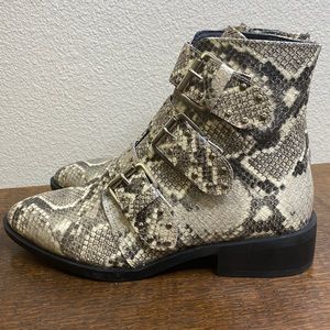 Steven New York HARMON Snakeskin Booties NWOT Size 7.5